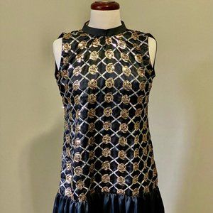 Women Black Embellished Vintage style Dress